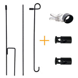 Garden Flag Pole Set - With Wind Clip & Stopper! - BackYourHero