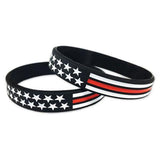 Thin Red Line American Flag Bracelet - BackYourHero