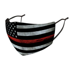 Thin Red Line Premium Face Mask - Firefighter Support