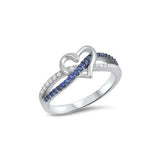 Elegant Thin Blue Line Heart Ring - BackYourHero