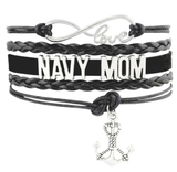 Leather Navy Charm Bracelet - Mom or Wife Styles! - BackYourHero