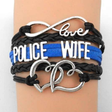 Beautiful Police Leather Charm Bracelet for Moms & Wives! - BackYourHero