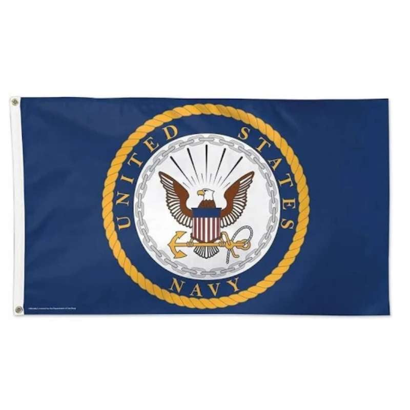 USN Navy Flag US Military Support USN Decor 3X5 Feet Grommet – Back ...