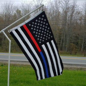 Thin Red & Blue Line American Flag With Grommets 3 X 5 Feet - BackYourHero