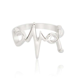 Cute Nurse Inspired Ring - Heart, Pulse & Stethoscope Design - BackYourHero