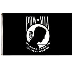 POW MIA Flag With Grommets 3 X 5 Feet - You Are Not Forgotten! - BackYourHero