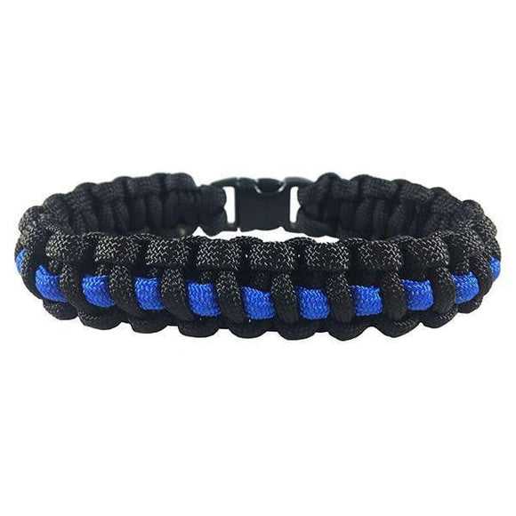 Thin Blue Line Paracord Survival Police Bracelet - BackYourHero