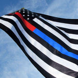 Thin Red & Blue Line American Flag With Grommets 3 X 5 Feet - BackYourHero