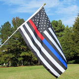 Thin Red & Blue Line American Flag With Grommets 3 X 5 Feet - BackYourHero