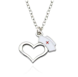 Adorable Nurse Necklace with Heart Pendant - BackYourHero