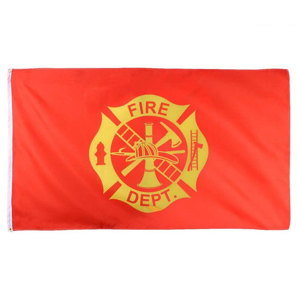 Fire Dept. Flag With Grommets 3 X 5 Feet - BackYourHero