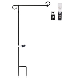 Garden Flag Pole Set - With Wind Clip & Stopper! - BackYourHero