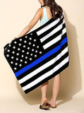 Thin Blue Line Towel - Great for the Beach or Home! - BackYourHero