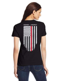 Women's Thin Red Line Honor & Respect T Shirt - BackYourHero