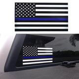 Thin Blue Line American Flag Sticker 2.5" X 4.5" - BackYourHero