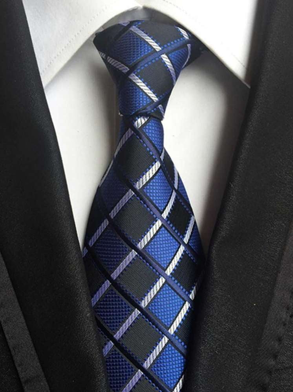 Classy Thin Blue Line Checkered Tie - BackYourHero