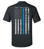 Thin Blue Line Men's Honor & Respect T Shirt - BackYourHero