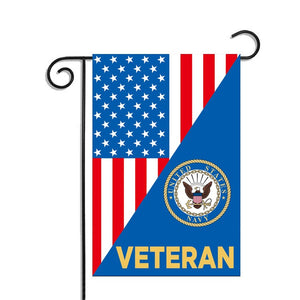 US Navy Veteran Garden Flag 12.5 X 18 Inches - BackYourHero