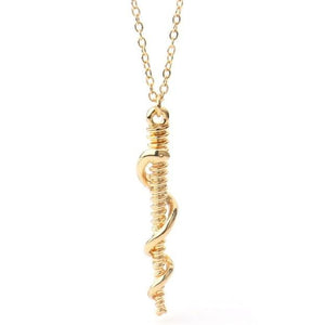 EMS Paramedic Necklace - Silver or Gold - Rod of Asclepius - BackYourHero