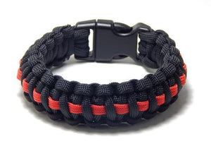 Paracord Thin Red Line Braided Bracelet - BackYourHero