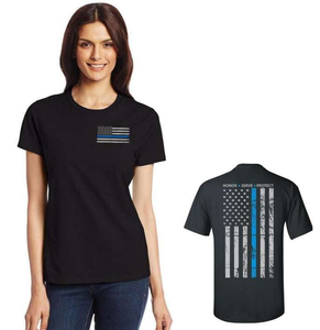 Women's Thin Blue Line Honor & Respect T Shirt - BackYourHero