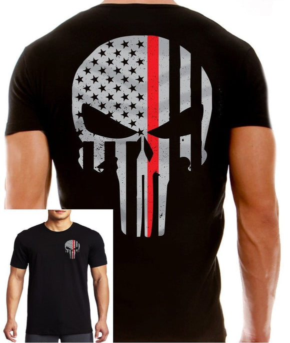 Thin Red Line Men's Punisher T Shirt - BackYourHero