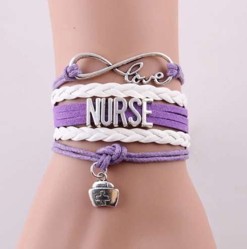 Cute Nurse's Leather Charm Bracelet - 4 Colors! - BackYourHero