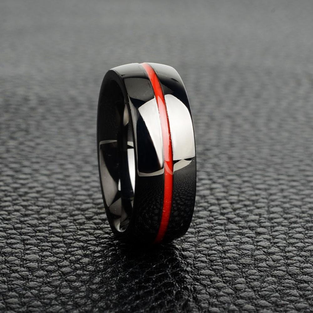 Redline Rings Firefighter Thin Red Line Ring Fireman Appreciation Jewelry Support ...
