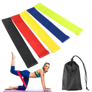 5 Pack Resistance Band Loop Workout Set with Gym Carry Bag - Progression Strength Levels - BackYourHero