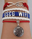 Leather Coast Guard Charm Bracelet - Mom or Wife Styles! - BackYourHero