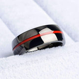 Elegant Thin Red Line Ring - Pure Titanium! - BackYourHero