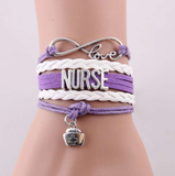 Cute Nurse's Leather Charm Bracelet - 4 Colors! - BackYourHero
