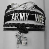 Leather Army Charm Bracelet - For Moms & Wives - BackYourHero
