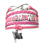 Leather Army Charm Bracelet - For Moms & Wives - BackYourHero