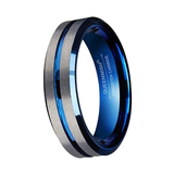 Women's Thin Blue Line Ring - Pure Tungsten Carbide! - BackYourHero